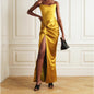 Women's French Sexy Suspender Dress Long Slit Clothing