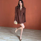 Women's Spring Solid Color Sleeve Button Outfit Suits