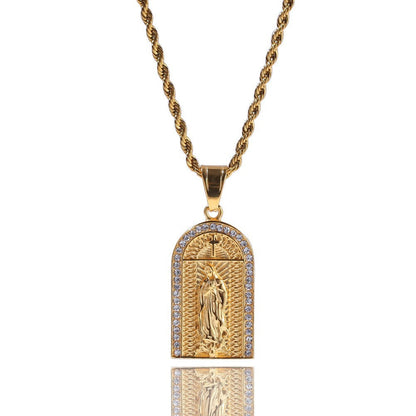 Hip Hop Winged Angel Pendant Necklace