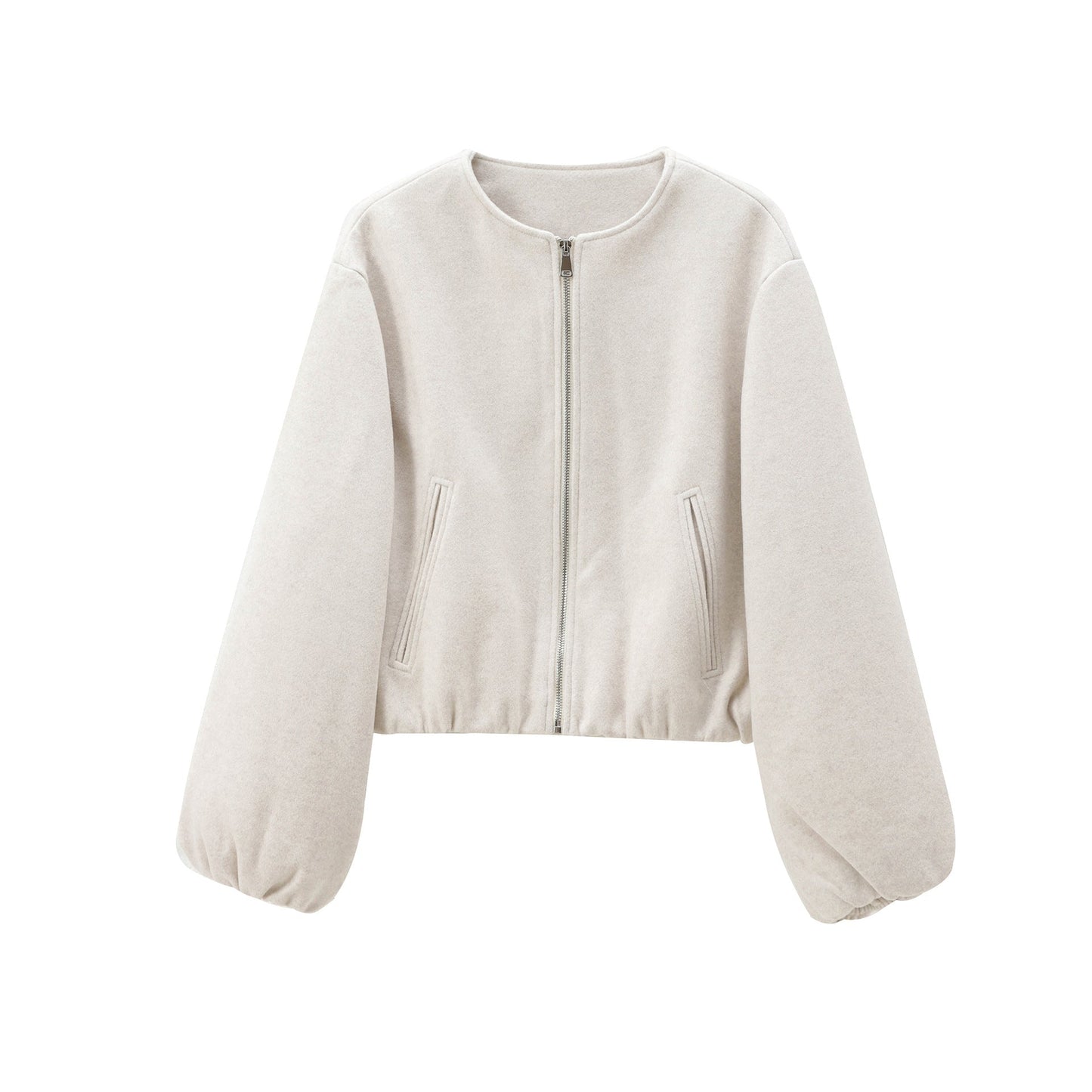 Women's Spring Soft Pilot Round Neck Zipper Jackets