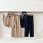 Crew Neck Pullover Hooded Wide Leg Pants