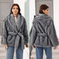 Women's Mid-length Fashion Trend Warm Thick Fluff Coats