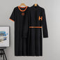Women's Casual Knitted Dress Elegant Short-sleeved Long Suits