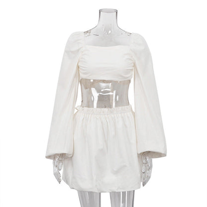Women's Fashion Tube Backless Pleated High Waist Suits