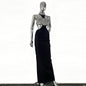 Women's Ball Diamond Halter Sleeveless Black Bandage Slim Dresses