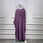 Large Swing Solid Color Batwing Sleeve Dresses
