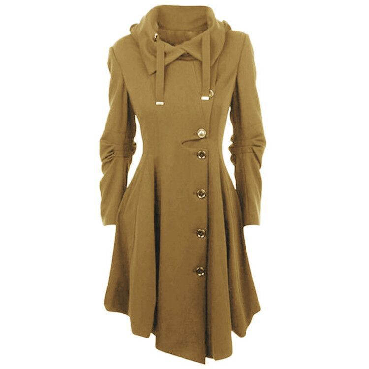 Women's Irregular Hem Reversible Woolen Trench For Coats