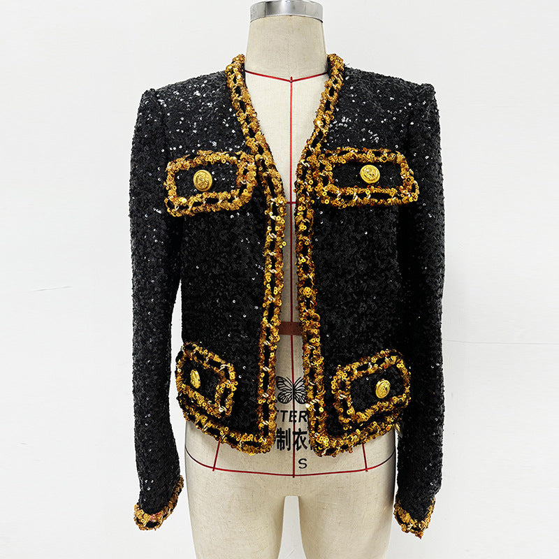Glamorous Casual Graceful Fashionable Sequined Chain Jackets