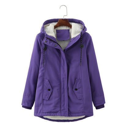 Women's European Ladies Hooded Parka Winter Warm Coats