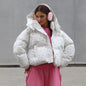 Women's Floral Bread Hoodie With Drawstrings Cotton Coats