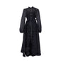 Women's Vintage Court Style Printed Lantern Sleeve Single-breasted Lace Dresses