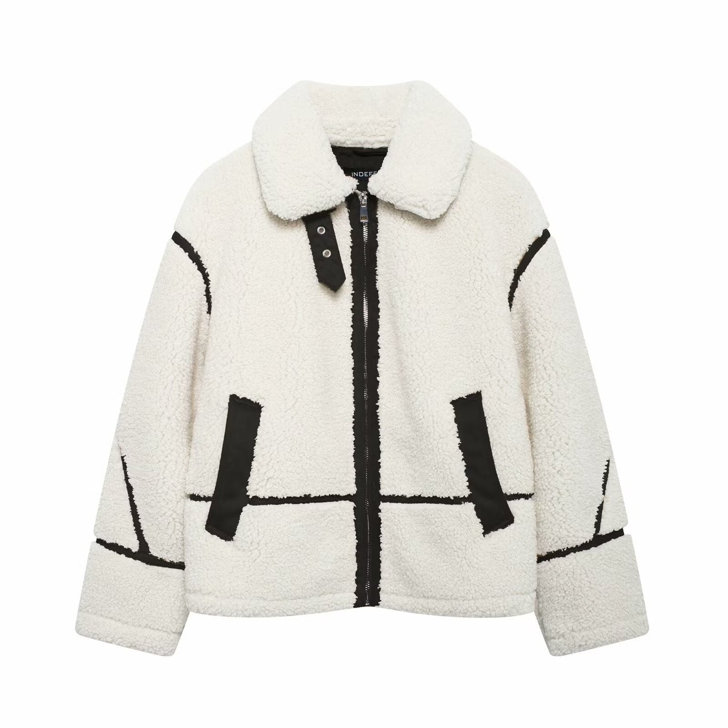 Lamb Wool Female Motorcycle Fur Integrated Coats