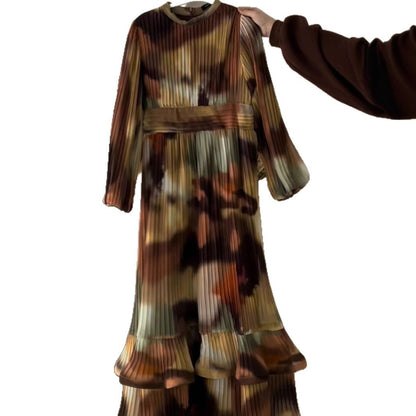 Women's Spring Stylish Temperament Long Sleeves Round Dresses