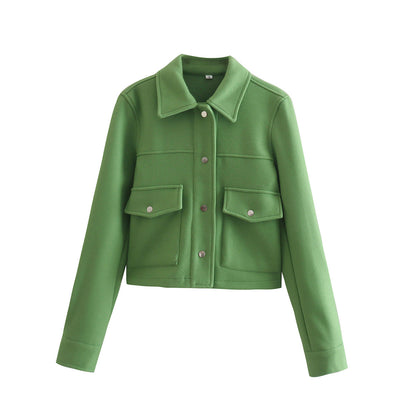 Spring Casual Loose Solid Color Soft Jackets