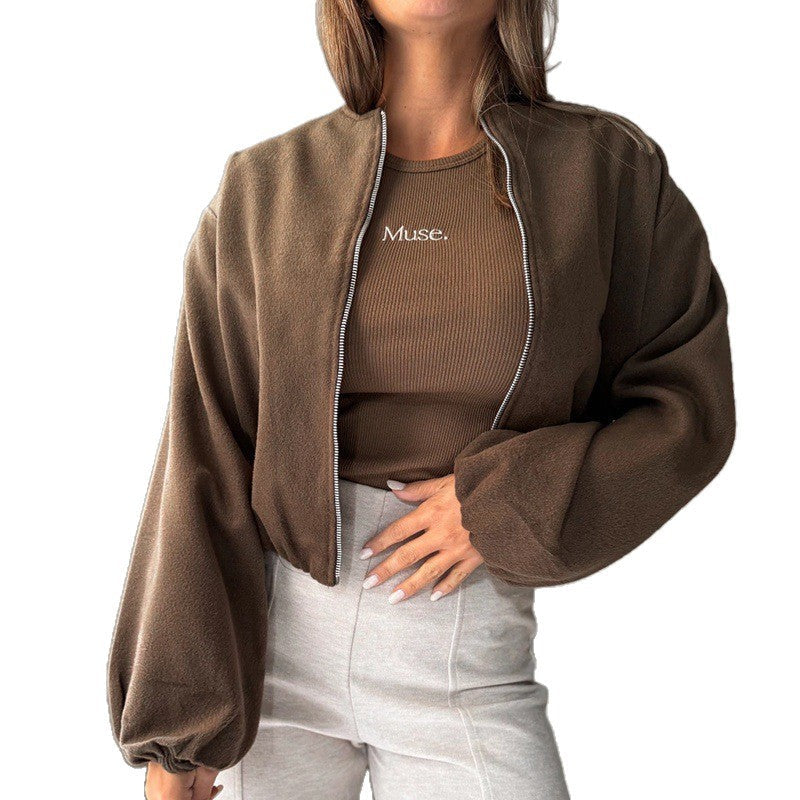 Women's Durable Fashion Woolen Stand Collar Jackets