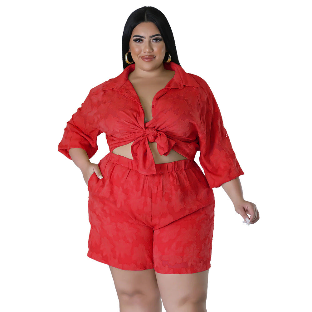 Women's Charming Comfortable Chiffon Jacquard Two-piece Suits