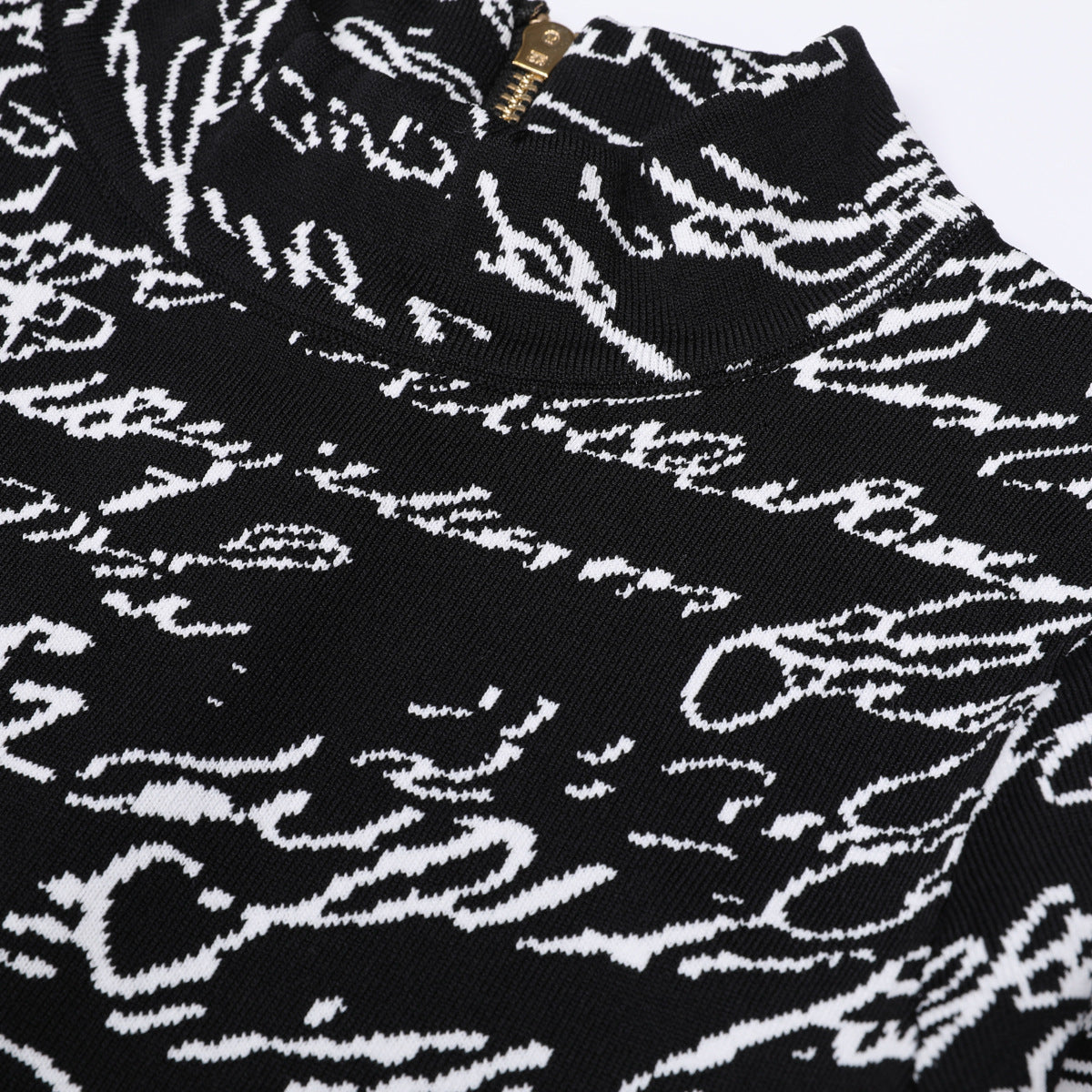 High Quality Long Sleeve Half Turtleneck Knitted Dresses