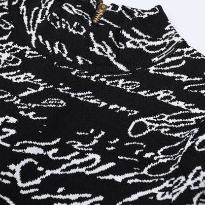 High Quality Long Sleeve Half Turtleneck Knitted Dresses