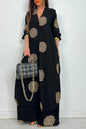 Women's Loose Long Printed Robe Two-piece Set Tops