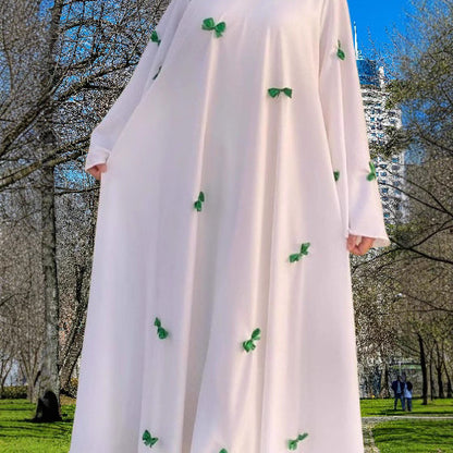 Women's Muslim Wear Bell Sleeve Bow Dress Dresses