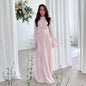 Style Round Neck Waist Trimming Pleated Dresses
