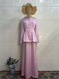 Women's Solid Color Long-sleeved Long Dress Graceful Suits
