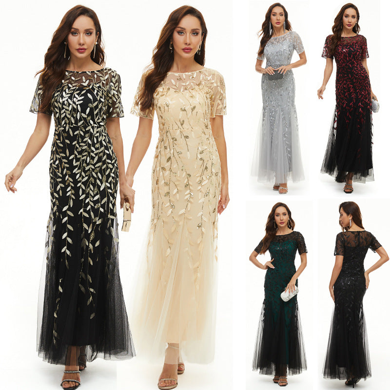 Dress Embroidered Sleeve Slim Bridesmaid Summer Shorts