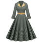 Court Retro Style British Lattice Slim Dresses
