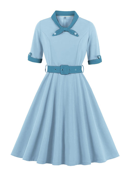 Autumn Patchwork Large Swing Dress Source Dresses