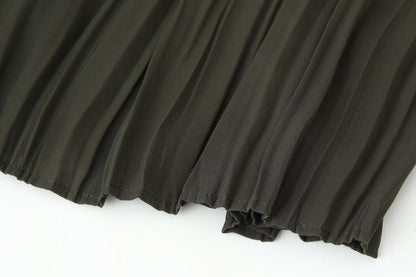 Women's Autumn Pullover Round Neck With Belt Skirts