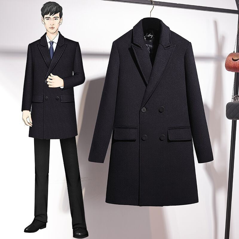 Women's Professional Woolen Winter Mid-length Elegant Wool Coats