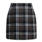 Women's High Waist Tartan Tight Pencil Wool Skirts