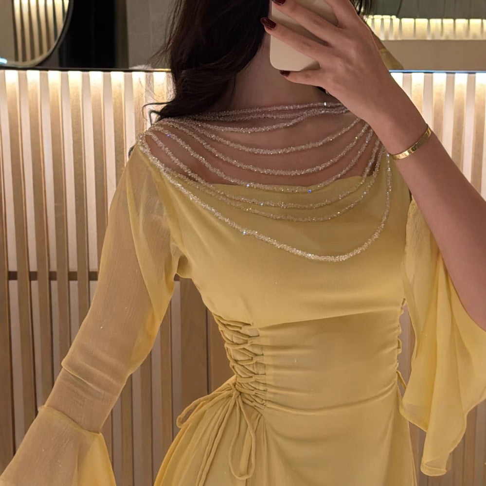 Women's Innovative Sexy Bead Necklace Dress Dresses