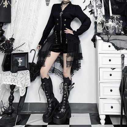 Slim Fit Two-piece Autumn Culture Dark Tops