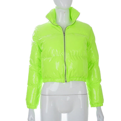Women's Long Sleeve Zipper Stand-up Collar Thermal Coats