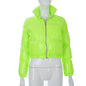 Women's Long Sleeve Zipper Stand-up Collar Thermal Coats