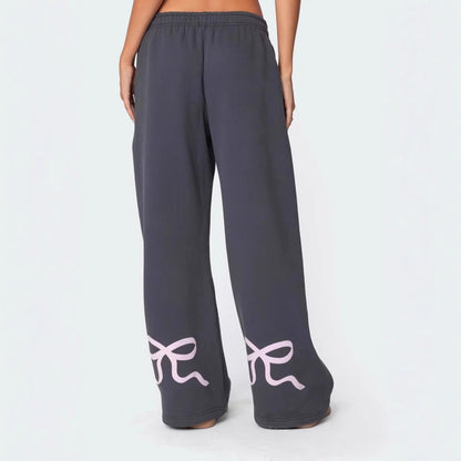 Women's Sports Leisure Hooded Loose Bow Printed Sweaters