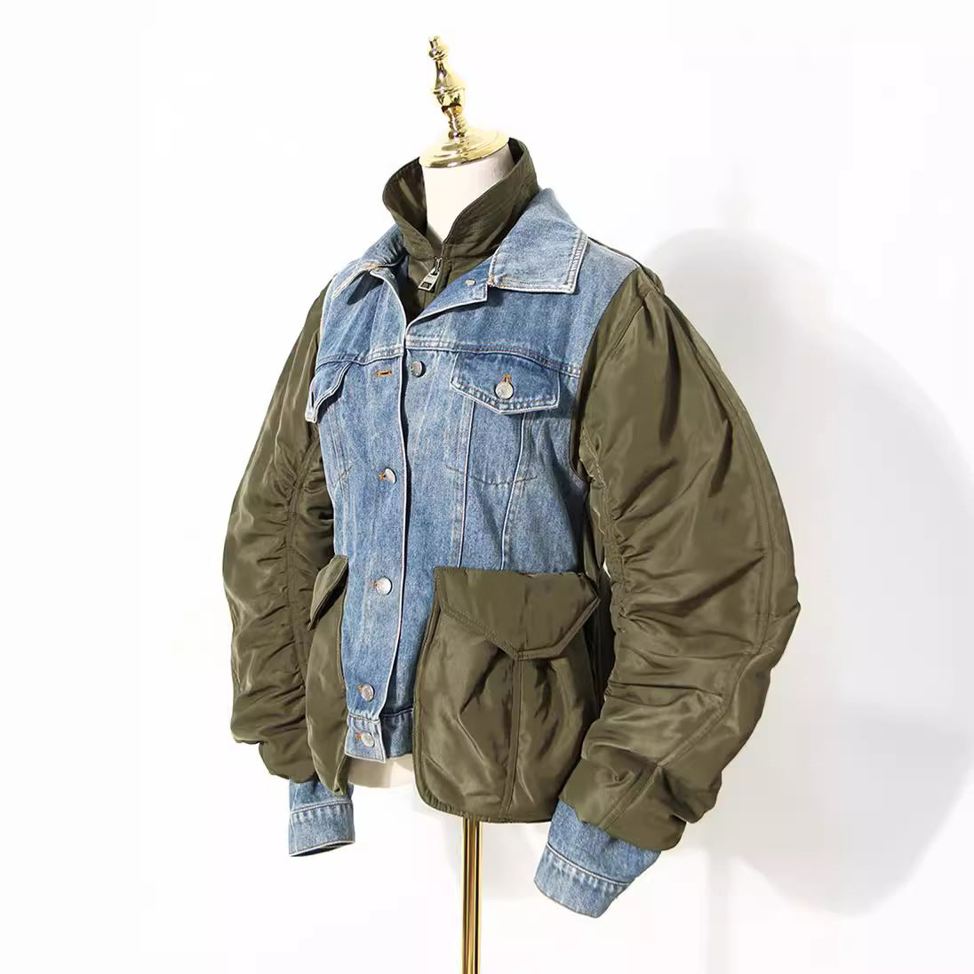 Design Sense Loose Color Matching Denim Coats