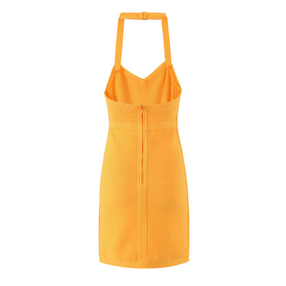 Women's Fashionable Temperamental Sexy Elegant Orange Corset Dresses