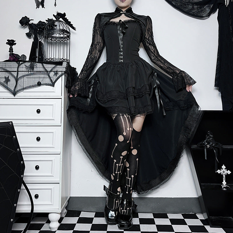 Women's Style Elegant Sexy Slim Gothic Waist Dresses