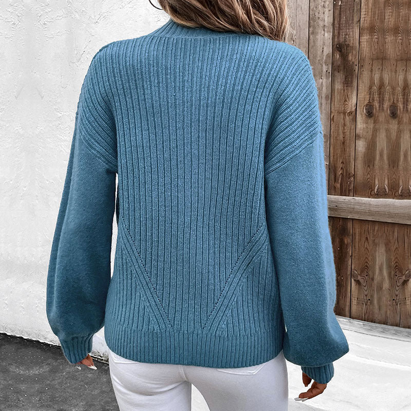 Popular Leisure Commute Stand Collar Solid Sweaters