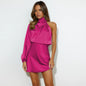 Women's Dress Satin Draping Toast Bridesmaid Evening Dresses