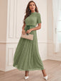 Women's Elegant Lace Round Neck Sleeve A- Dresses