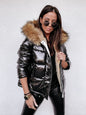 Hooded Loose Mid-length Cotton Solid Color Jackets