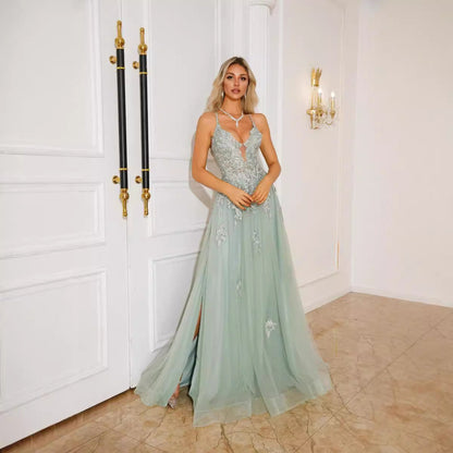 Women's Dress Suspender Dance Long Banquet Catwalk Applique Wedding Dresses