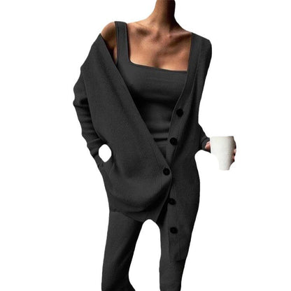 Women's Glamorous New Knitted Three-piece For Suits