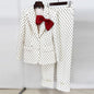 Bow Decoration Polka Dot Dots Trousers Suits