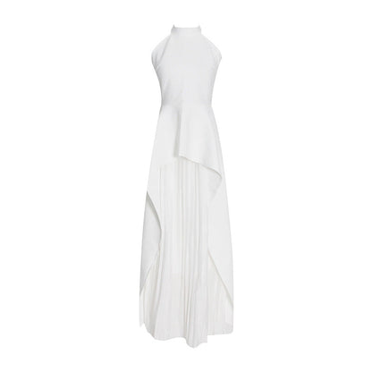 Women's Sleeveless Irregular Black White Color Matching Suits
