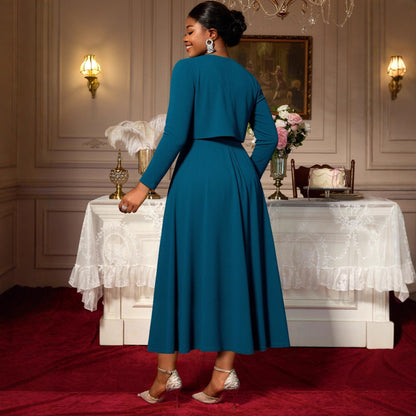Women's Commuter Dress Shawl High Waist Diamond Suits