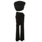 Women's Pleated Round Neck T-shirt Solid Color Pants